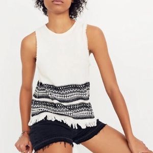 Madewell villagrove sweater tank in bright ivory